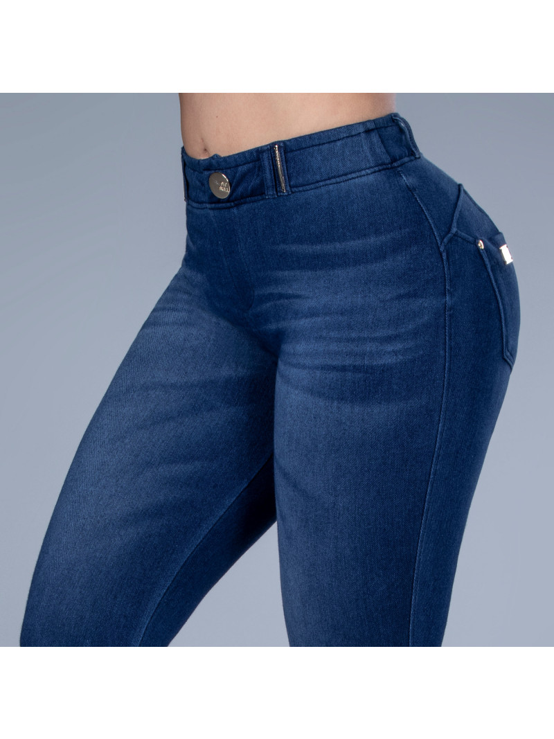 Calça legging montaria azul jeans