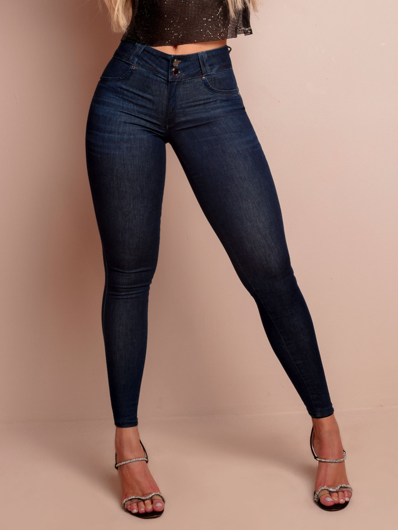 Calça Jeans Skinny Azul com Empina Bumbum
