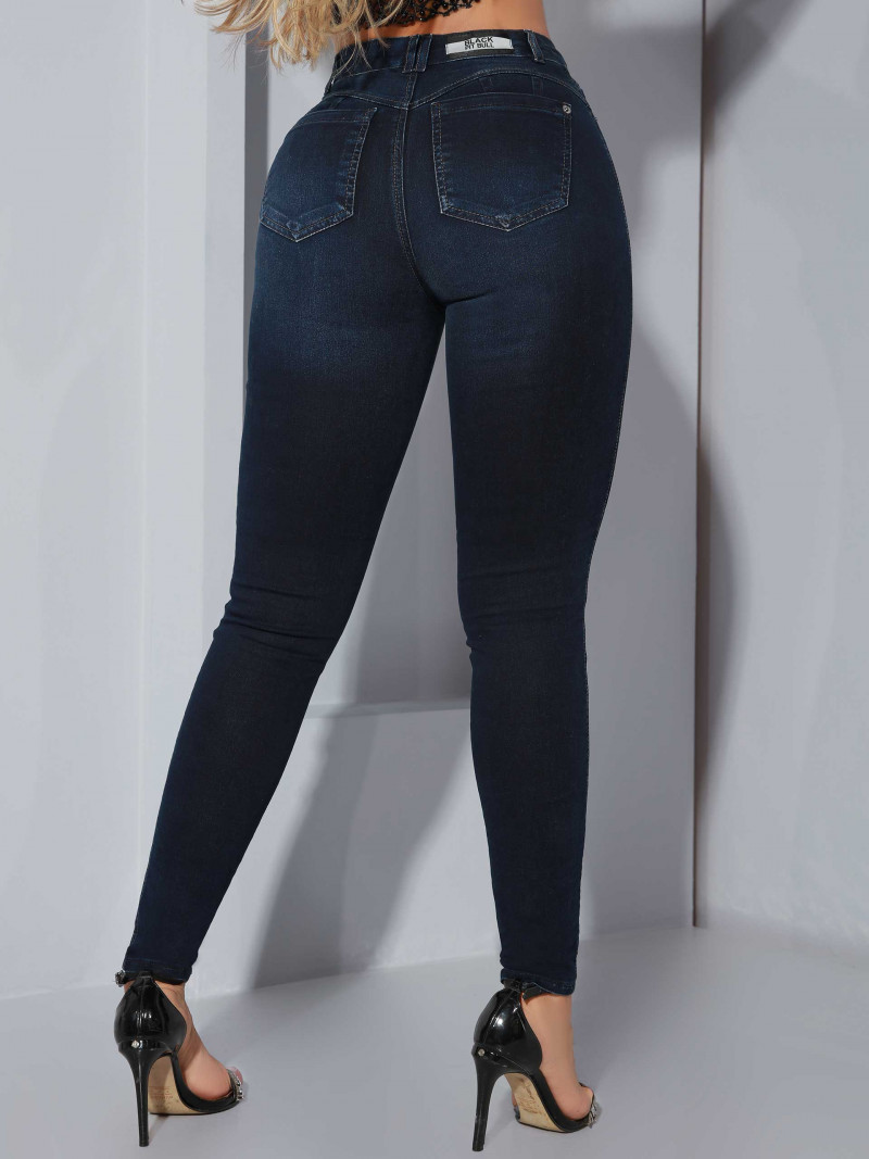 Calça Jeans Feminina Cintura Alta Skinny Cores Cinza Claro Tamanho 34