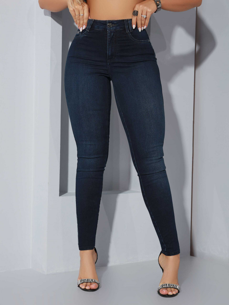Calça Jeans Feminina Skinny Cintura Alta - lojasbesni
